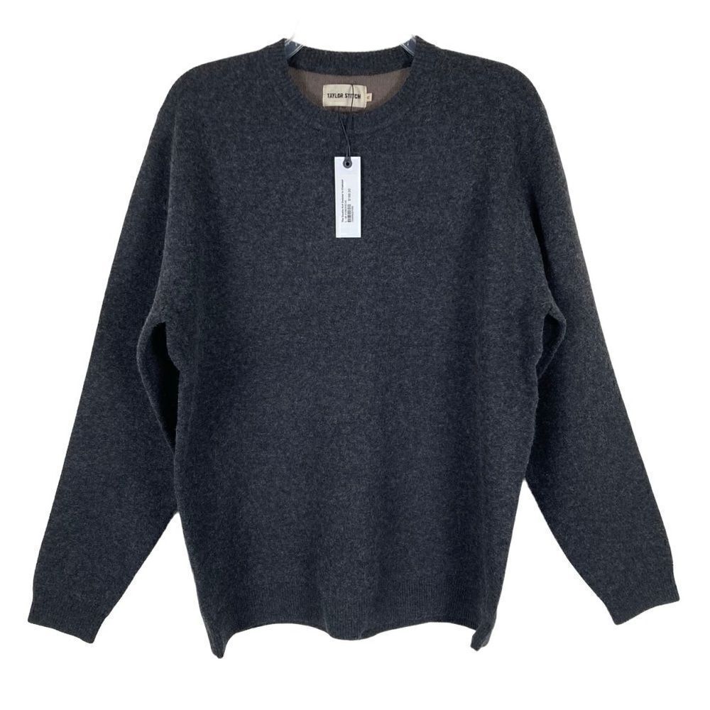 Taylor Stitch The Double Knit crewneck sweater in charcoal gray various sizes‎